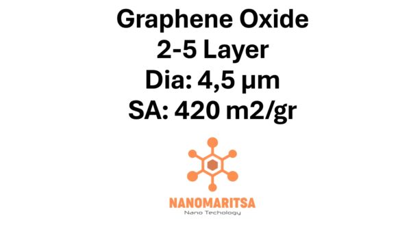 Graphene Oxide, 2-5 Layer, Dia: 4,5 µm, SA: 420 m2/gr