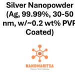 Silver Nanopowder  (Ag, 99.99%, 30-50 nm, w/~0.2 wt% PVP Coated)