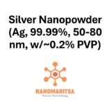 Silver Nanopowder  (Ag, 99.99%, 50-80 nm, w/~0.2% PVP)